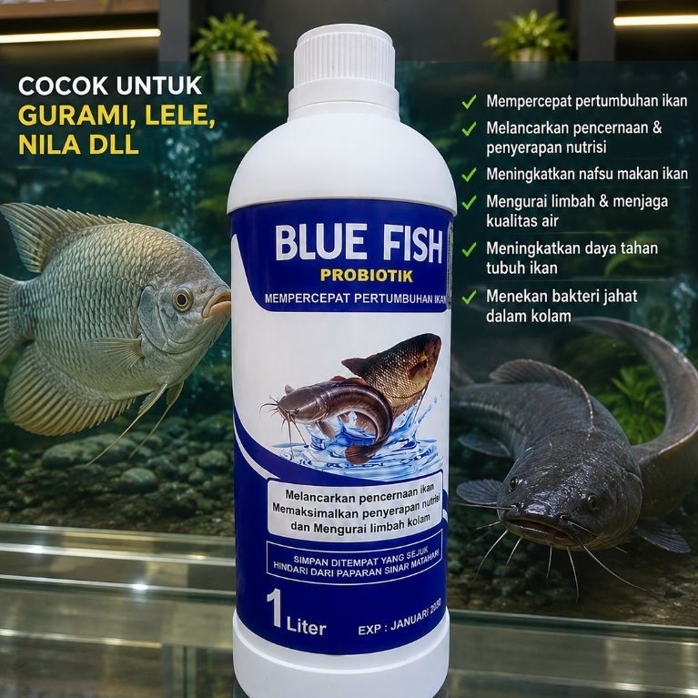 1 Liter Probiotik pertumbuhan  ikan Mempercepat masa pertumbuhan bibit ikan seperti Gurami,lele dll