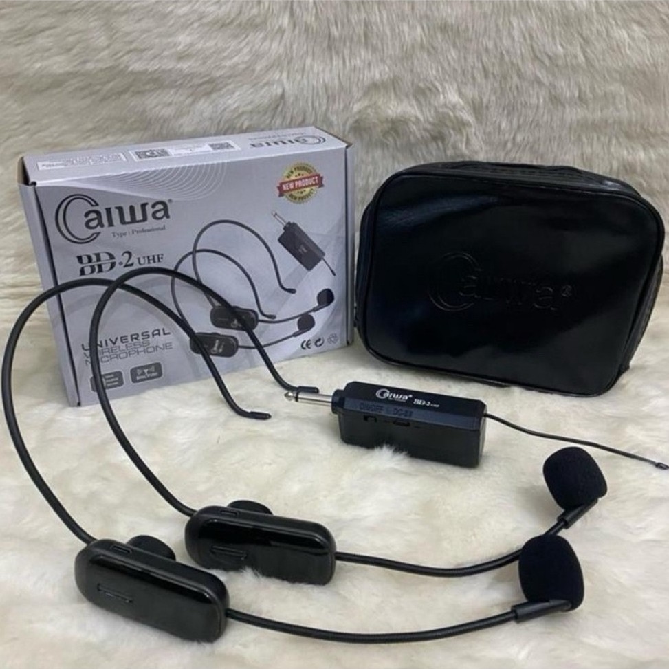 CAIWA MIC 2 BANDO WIRELESS - MIK BANDO WIRELESS TANPA KABEL - MIK BANDO TANPA KABEL - MICROPHONE BAN