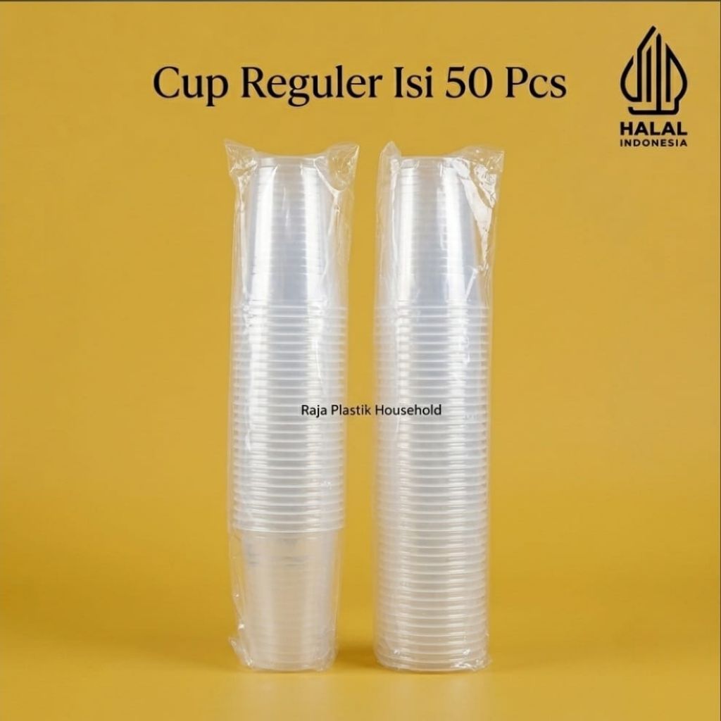 [Grosir]cup gelas 18 dan 22 reguler/datar | gelas plastik 18oz dan 22oz datar