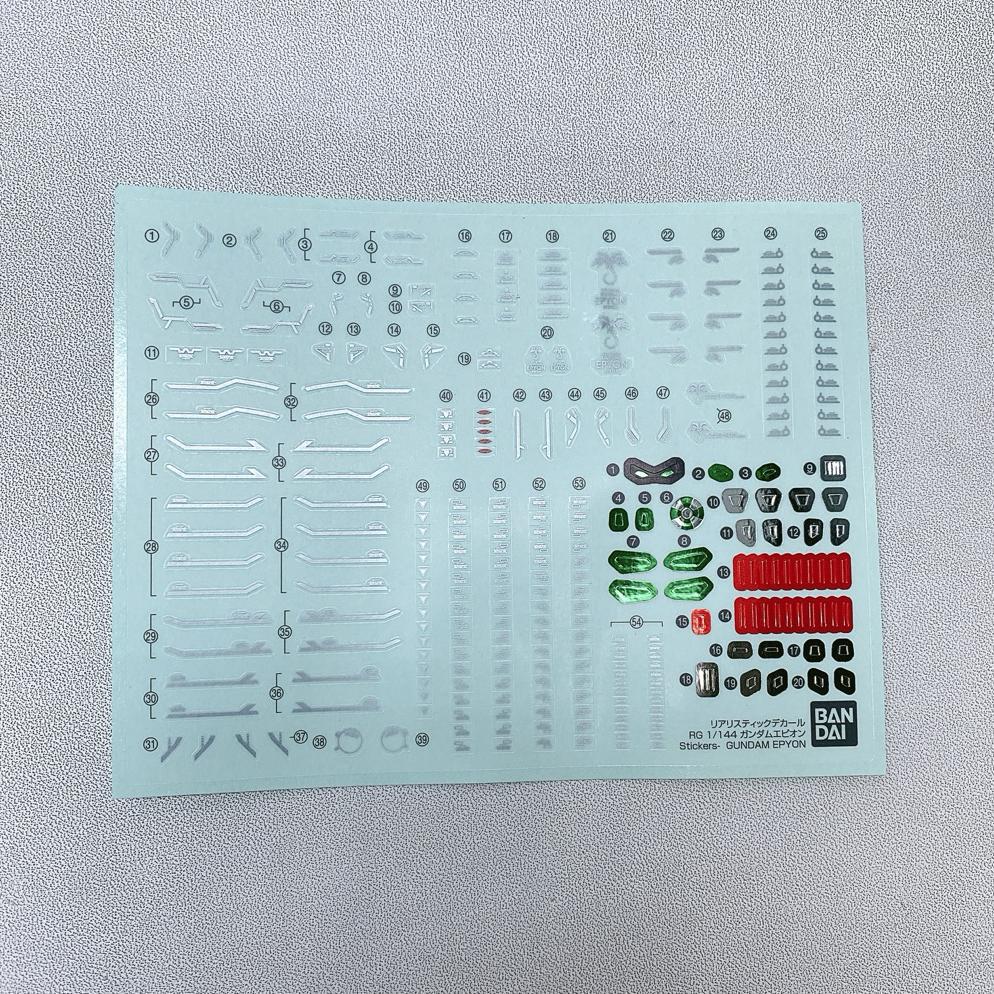 RTY Bandai RG Gundam Epyon Part Realistic Decal
