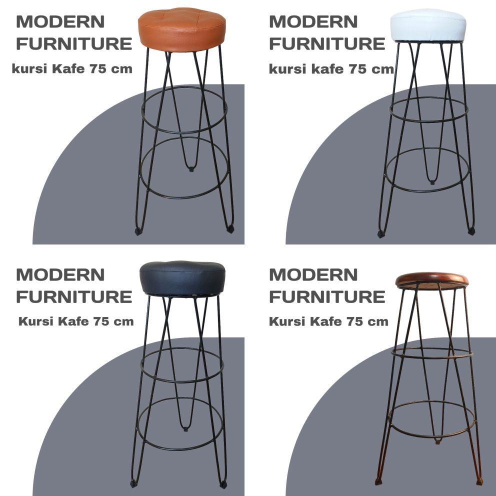 Kursi Tinggi Barstool Busa 75 Cm Bahan Besi Bangku Kafe,Bangku Bar,Kursi Santai,Kursi Plastik,Bangku