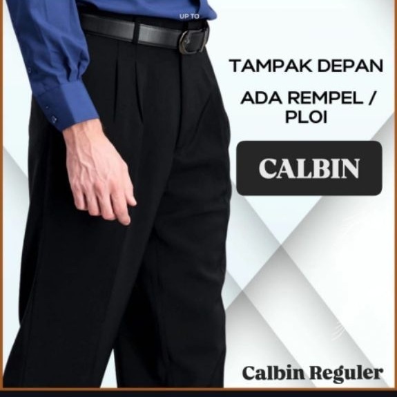Celana Dasar CALBIN Hitam  Original Celana Kantor