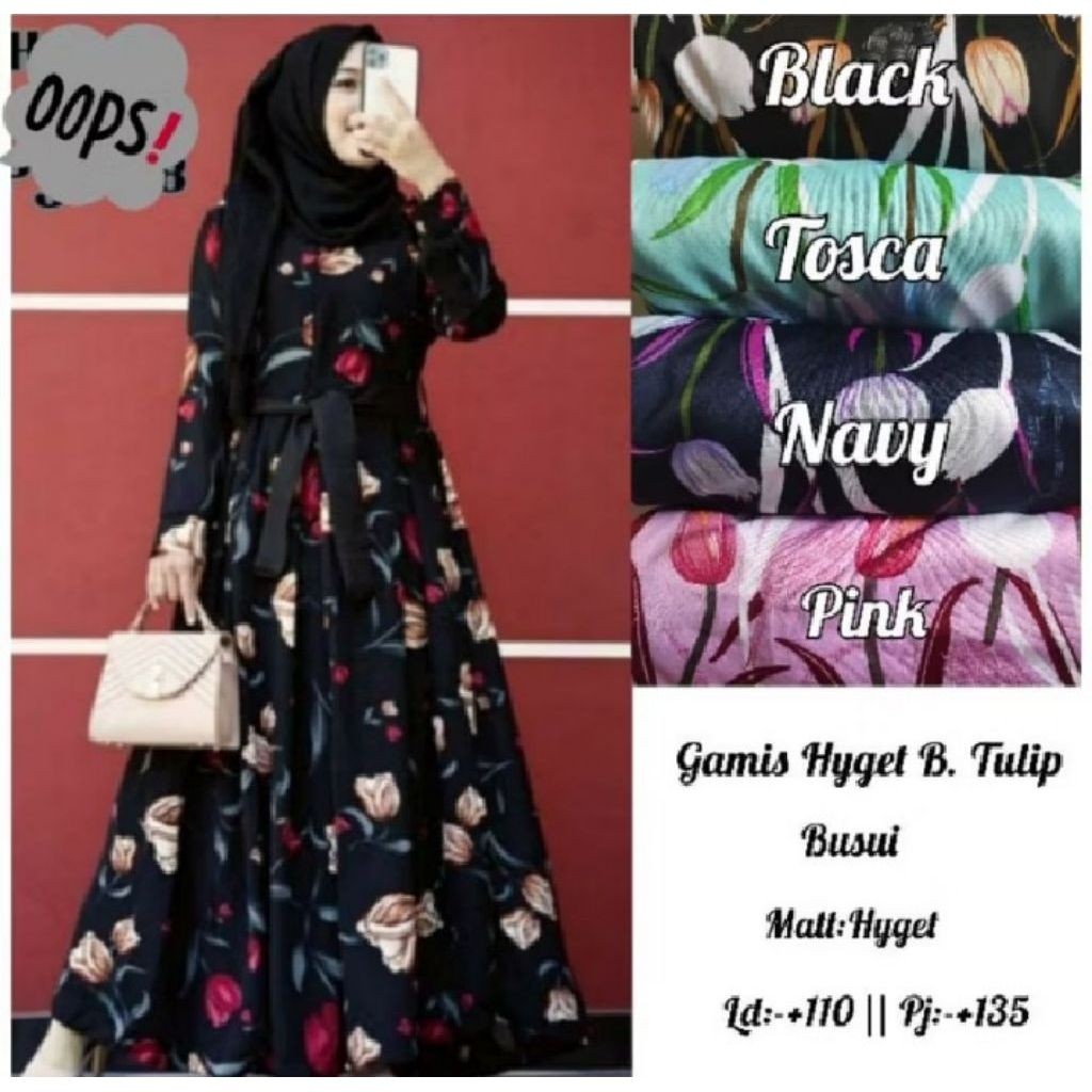 Gamis hyget bunga tulip 02