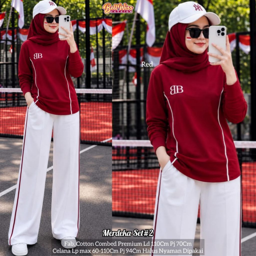 Setelan Wanita/Setelan Olahraga/Setelan Celana/Setelan Rok/Setelan Kemerdekaan Merah Putih Wanita/Ka