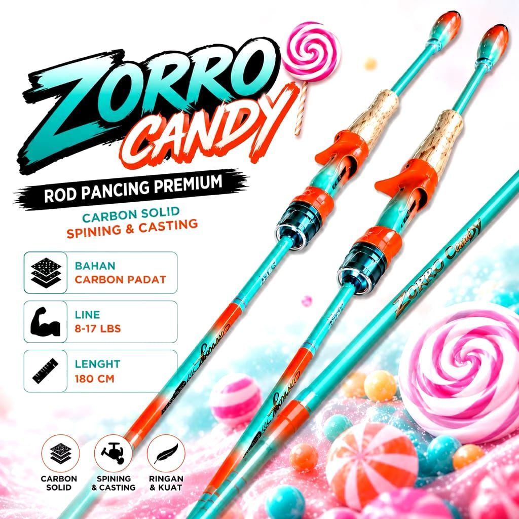 Joran pancing zorro candy medium carbon solid