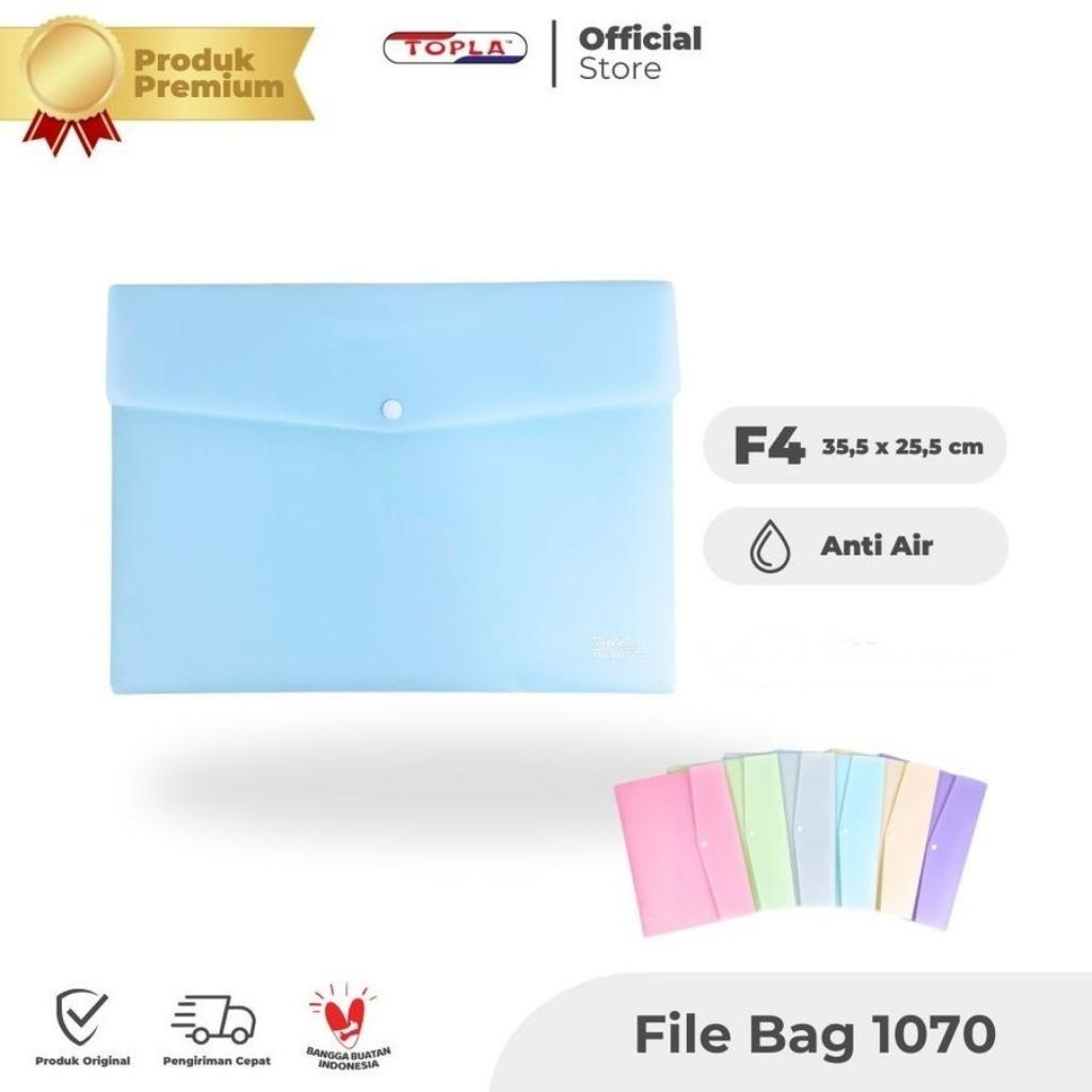 TOPLA 1070 FILE BAG MAP KANCING PLASTIK TEBAL