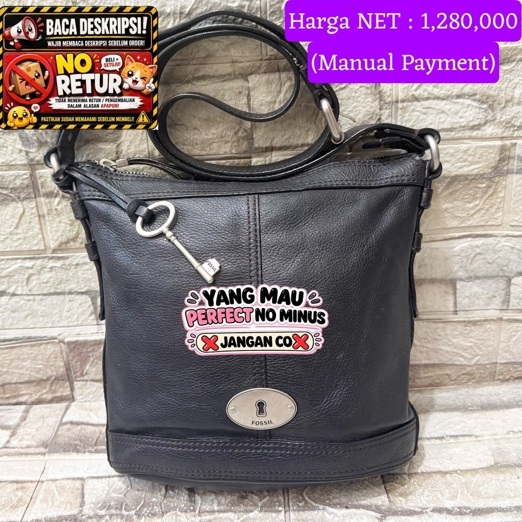 812# NET-Preloved Fossil Maddox Bucket Black (key 7cm)