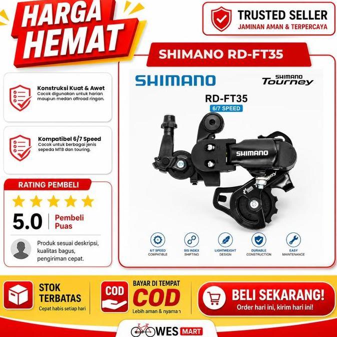 Shimano Tourney RD-FT35 Rear Derailleur 6/7 Speed MTB Sepeda