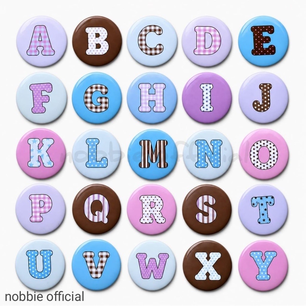 Pin Button Huruf Alphabet Pin Inisial