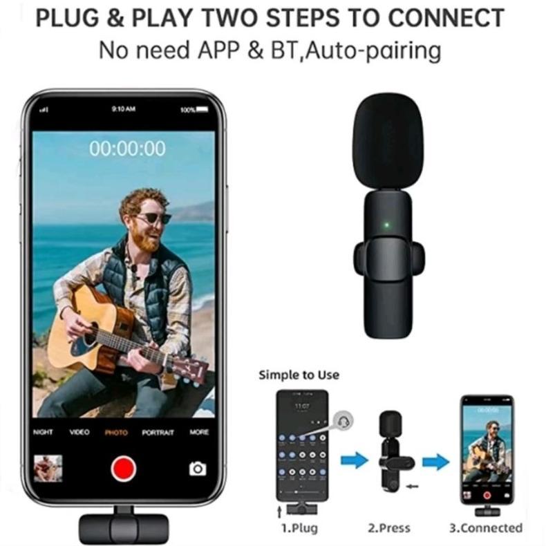 Terlaris Mic Mikrofon Clip On Nirkabel Wireless/Berkendara Gratis/Pasang Dan Mainkan/ Lavalier Mic P