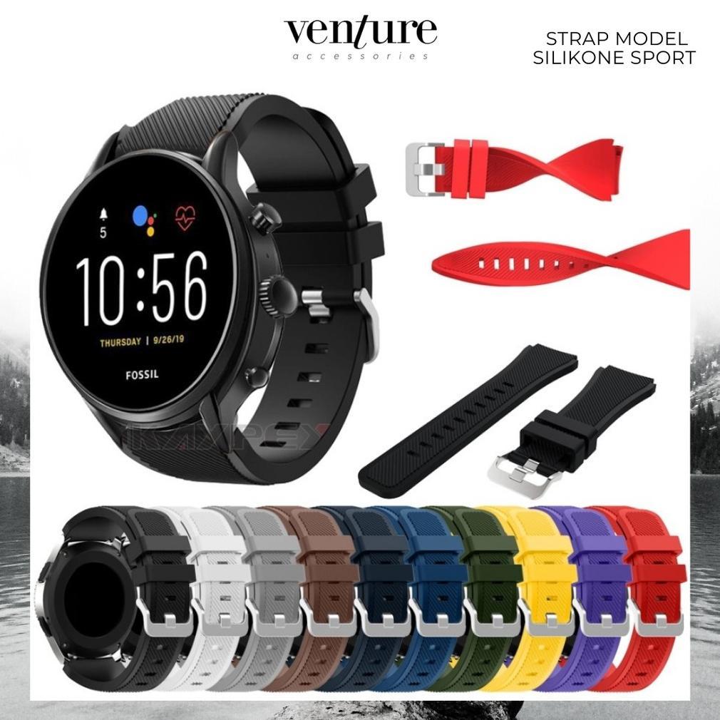 Original Tali Jam Strap Smartwatch Fossil Gen 4 5 22Mm Model Silikone Sport