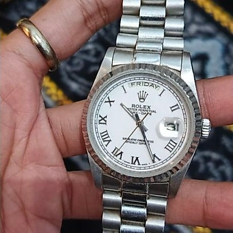 Rolex Day Date 18239 WhiteGold 18k mesin eta