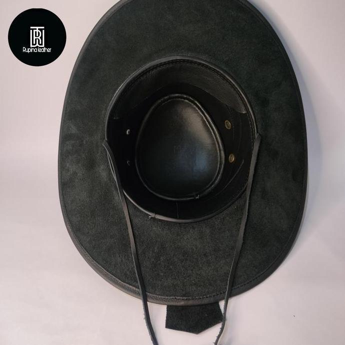 topi kulit pria original Koboy koboi laken Cowboy big size jumbo XXL DSS