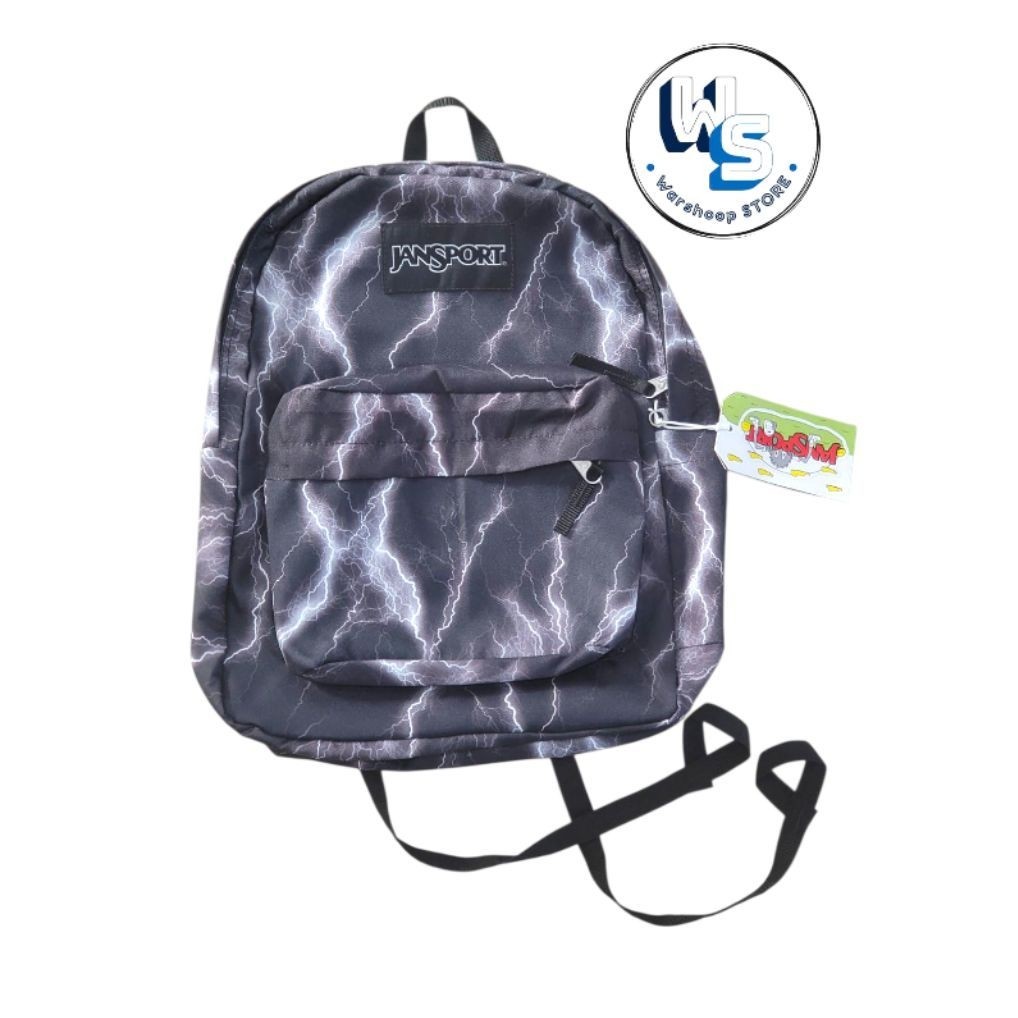 Tas Ransel js motif Petir Hitam full embos
