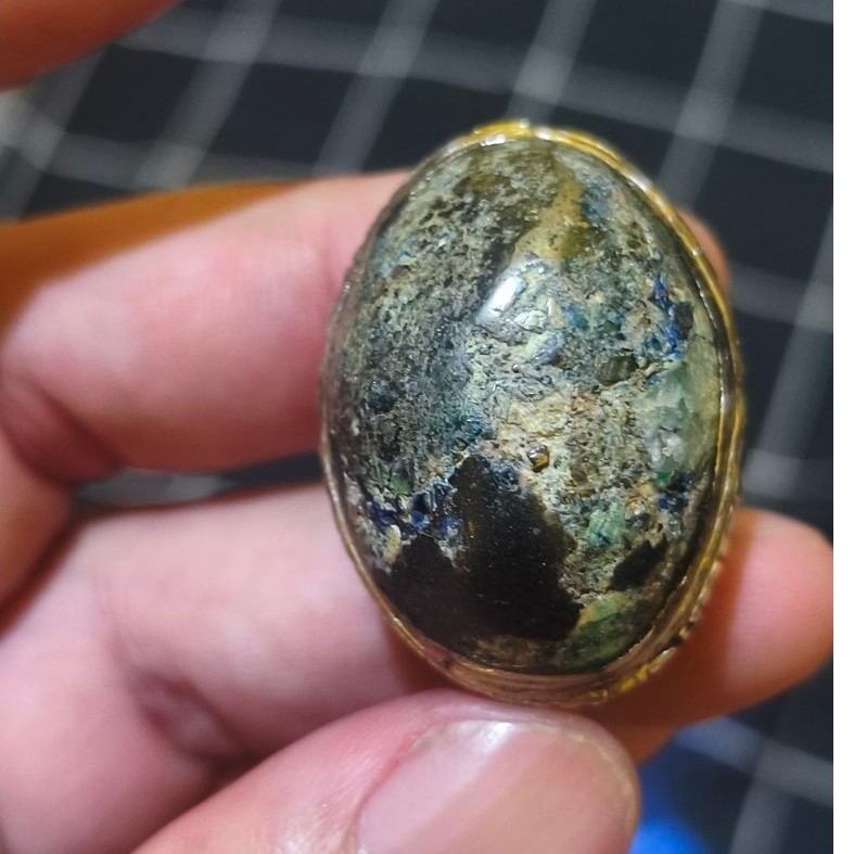 Cincin Batu Akik Damar Wulan Biru