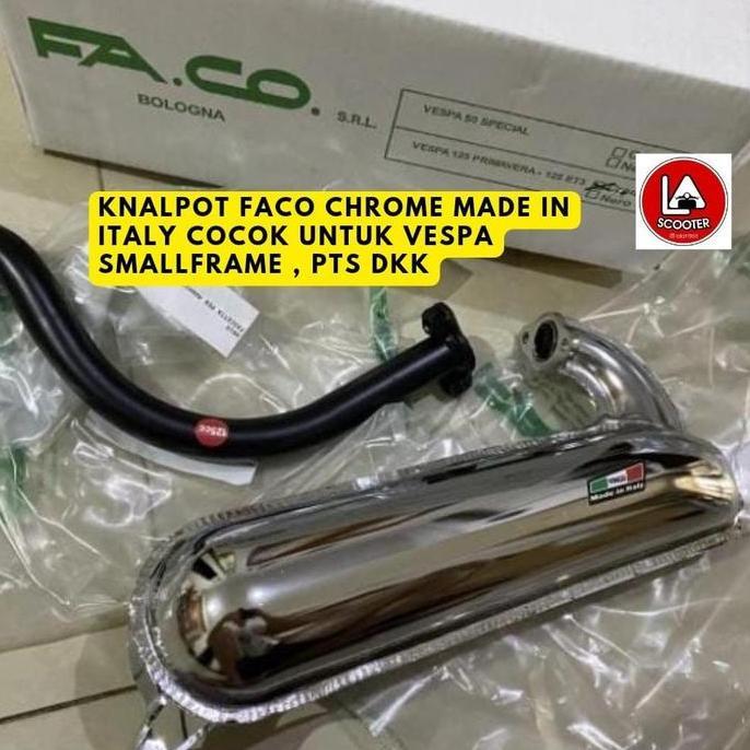 Knalpot Faco (Chrome) utk vespa Smallframe Pts dkk