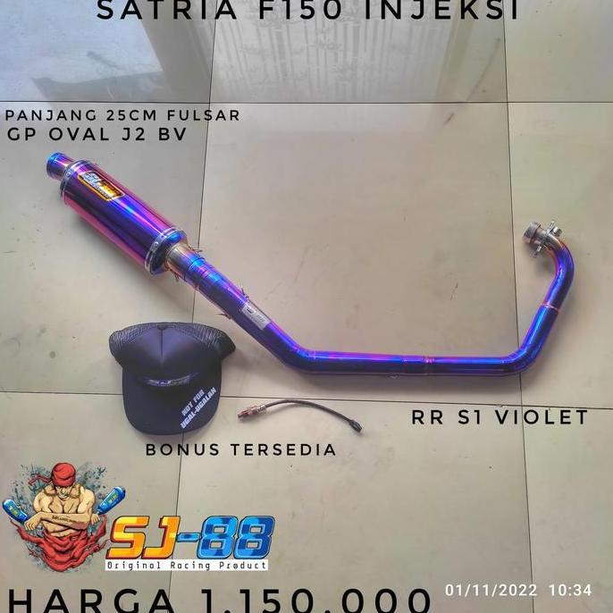 Knalpot SJ88 Motor Mesin Satria Fu Injeksi Header RR S1 Violet Underbone Motorcycle