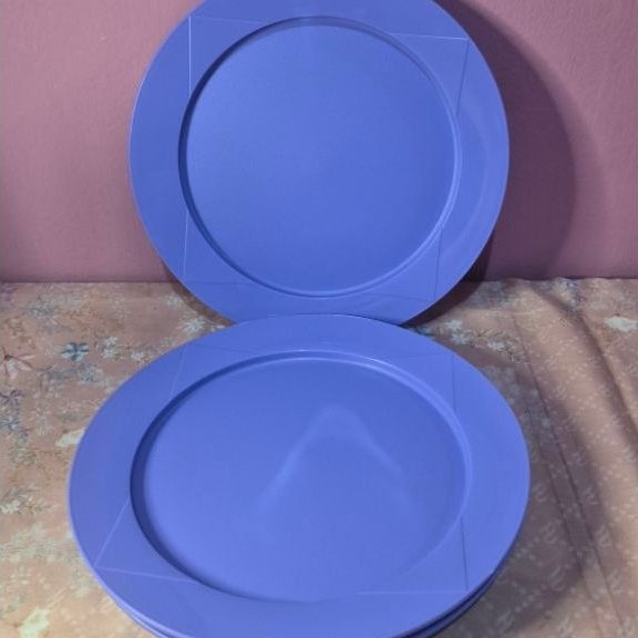 Outdoor Plate Tupperware Original//Piring makan– 1 Set Isi 3 Pcs | Warna Ungu