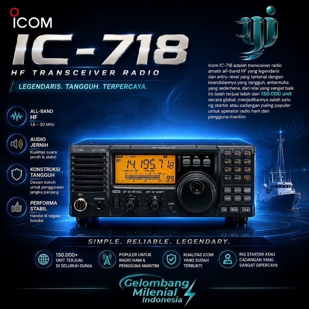 RADIO SSB HF ICOM IC 718 HF TRANSIVER