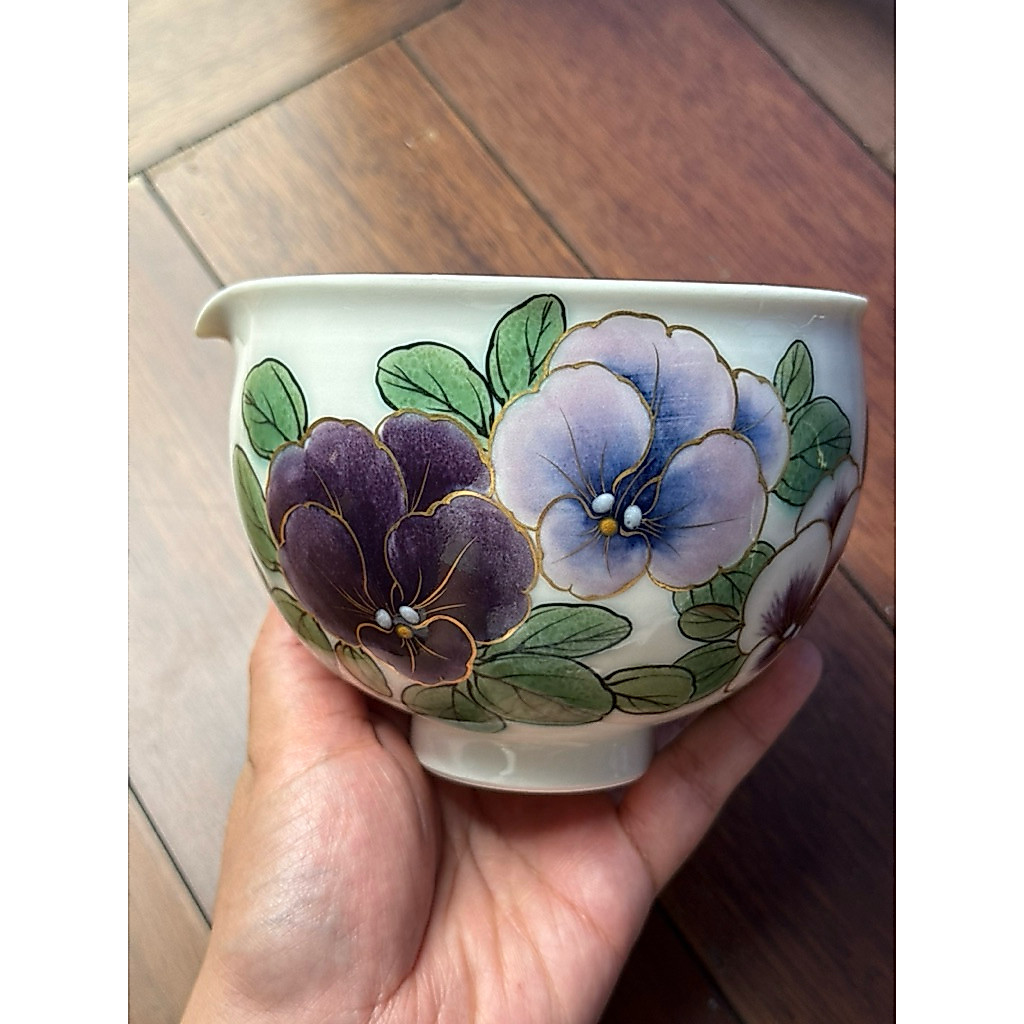 kiwakoto SET handpainted katakuchi chawan matcha bowl pottery made in japan