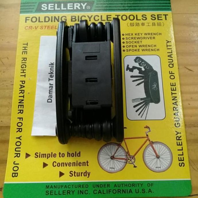 Promo Kunci Sepeda Tools Set Sepeda Sellery USA Folding Bicycle Tools Set Diskon