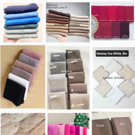 Deenay Original Liza Segi Empat Polos Kelompok 1 Aneka Warna Black, Red ,Brown, blue, Pink- Aneka Me
