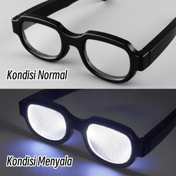 QINGACHO Kacamata Conan Led Nyala Efek Khusus Bercahaya/Luminous Glasses Cool Flash Conan Glasses/Ey