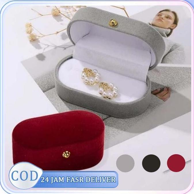 REGENLY Kotak Cincin 2 Cincin Kotak Cincin Couple Bludru Kotak Cincin Couple Aesthetic
