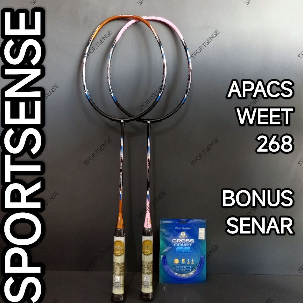 Raket Racket Badminton Bulutangkis Apacs Weet 268 Original Bonus Senar