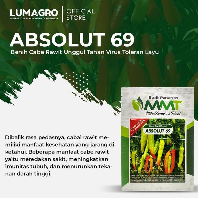 Benih Cabe Rawit Absolut 69 10gr Cabai Unggul Tahan Virus Gemini Absolut69 MMT PAN