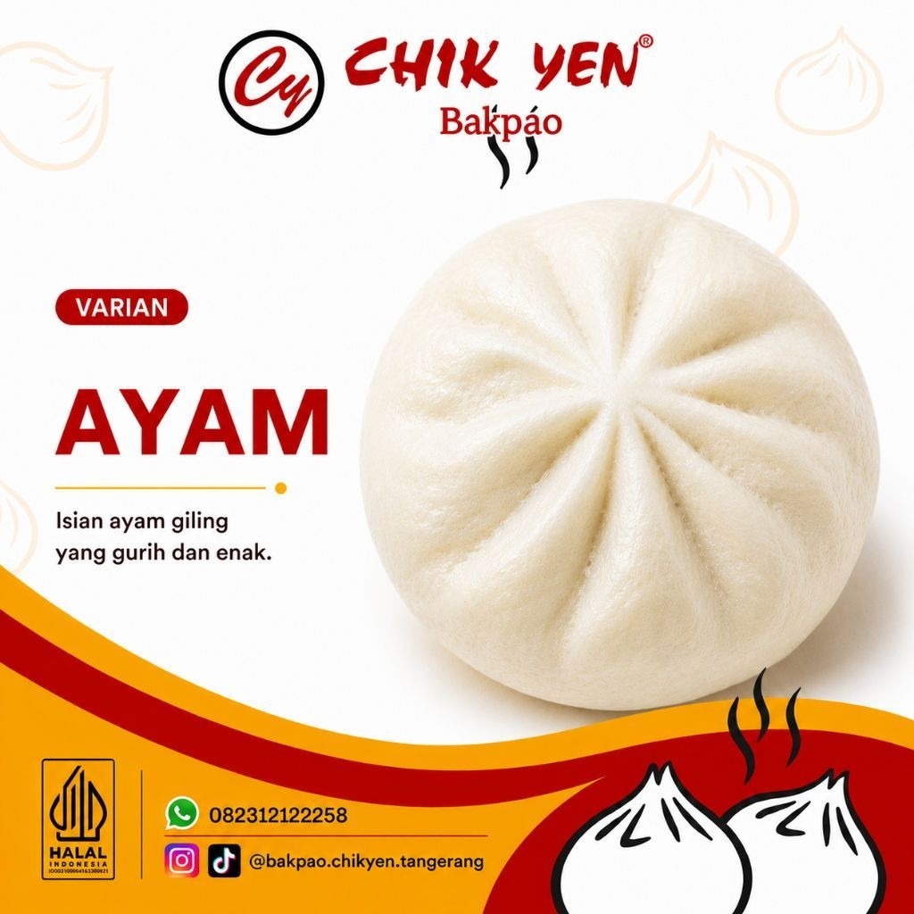 AYAM - Bakpao Halal Chik Yen | Bakpao Legend 1978 | Bakpao Bapao Bakpau | Harga 1 Pcs | FROZEN