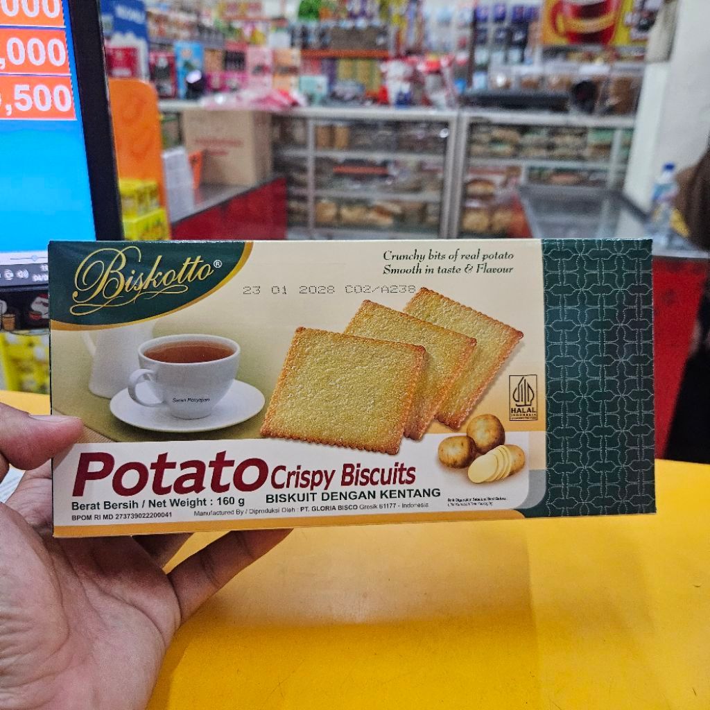 ED 01.2028 PACK 160GR - BISKUIT BISKOTTO POTATO CRISPY BISCUIT  /926386 BISKUIT DENGAN KENTANG - BIS