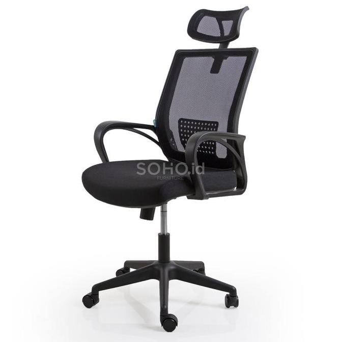 Soho.id Decco Kursi Kantor Travi 1 Black - Kursi SOHO - Working Chair