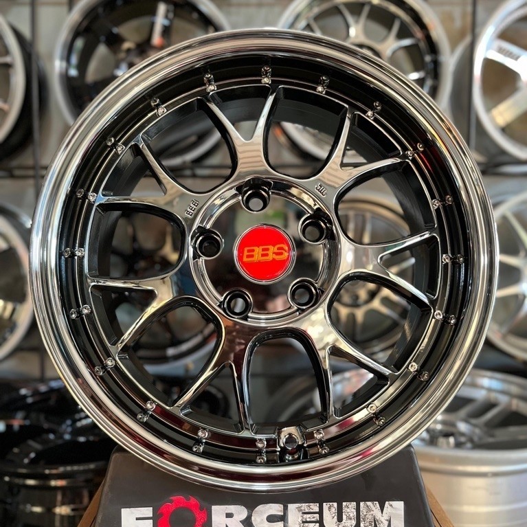 velg bbs lmr r16 black chrome pcd 5x114 kondisi baru