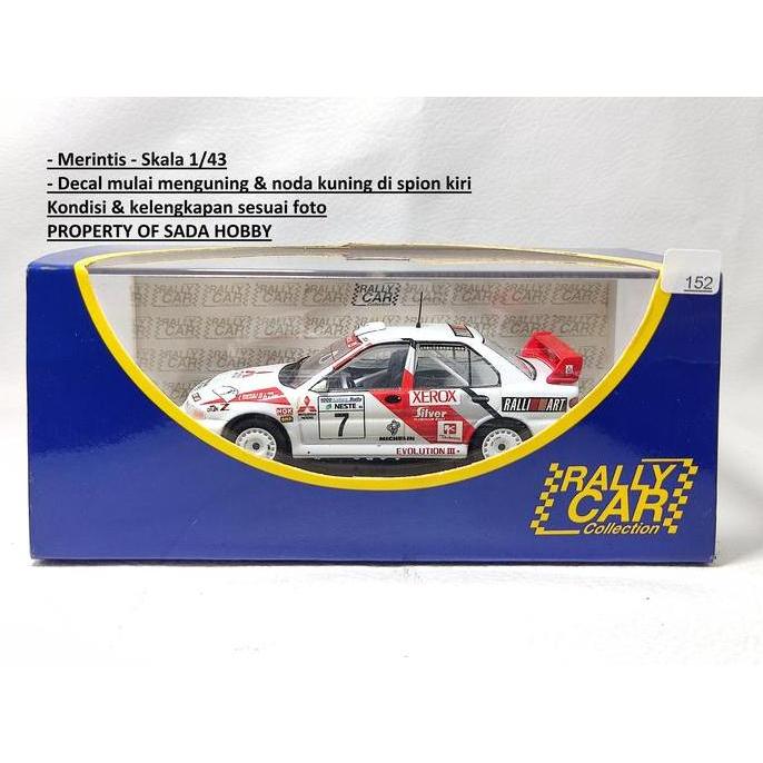 IXO MODELS DIECAST RALLY CAR COLLECTION 1/43 MITSUBISHI LANCER EVOLUTION III NO 7 TOMMI MAKINEN 1000