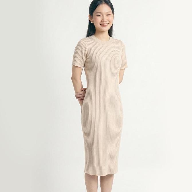 Shenelin Baju Hamil Kekinian Abigail Knit - Baju Dress Hamil Long Maternity Dress Kekinian Stretch N