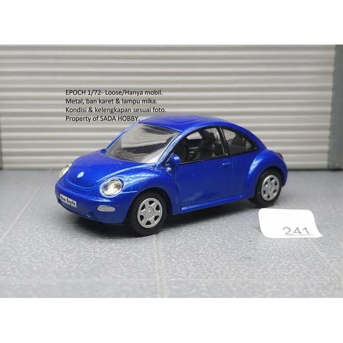 DIECAST MINIATUR EPOCH 1/72 VOLKSWAGEN VW NEW BEETLE BIRU UNIT ONLY HS99