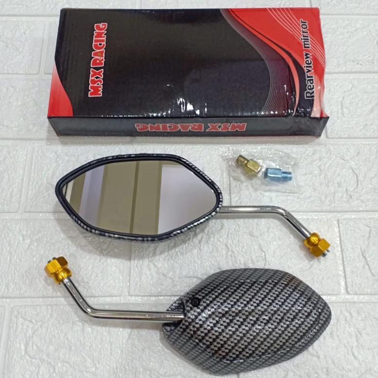 Top Rated Spion Carbon Karbon Gagang Panjang - Tangkai Panjang Blue Xx 2Tone - Beat Vario 125 150 Sc