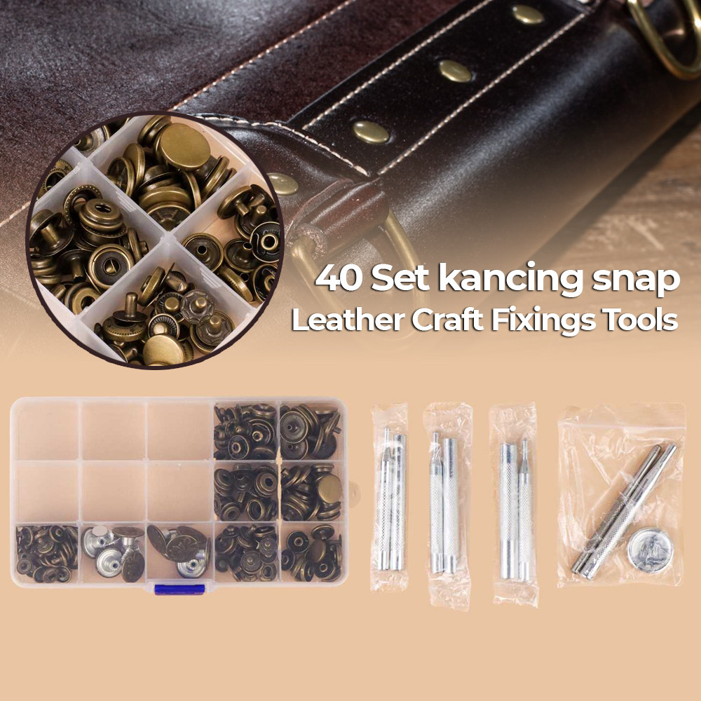 Set Kancing Snap Poppers Leather Craft Fixing Tools Press Stud - XG-90003 Original 99 Engine