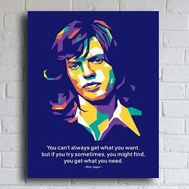 POSTER DINDING MICK JAGGER QUOTE ART FBBOOK