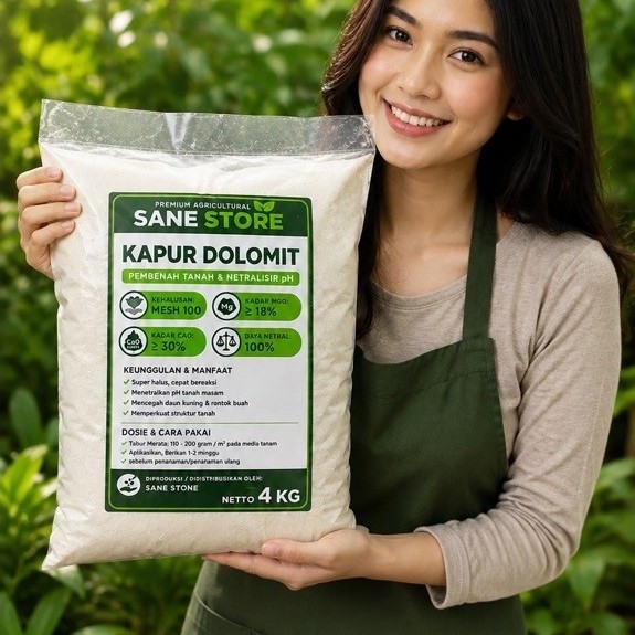 KAPUR DOLOMIT MESH 100 4kg| Penetral pH,pembenah tanah