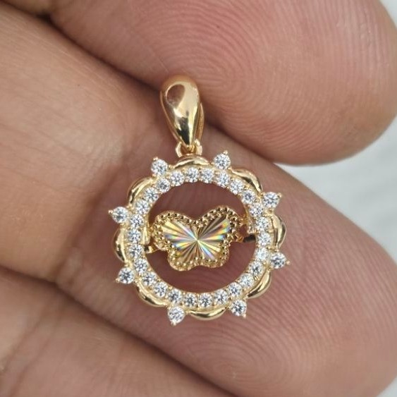 liontin model kupu kupu ad round emas 70% 700 70 % 16k