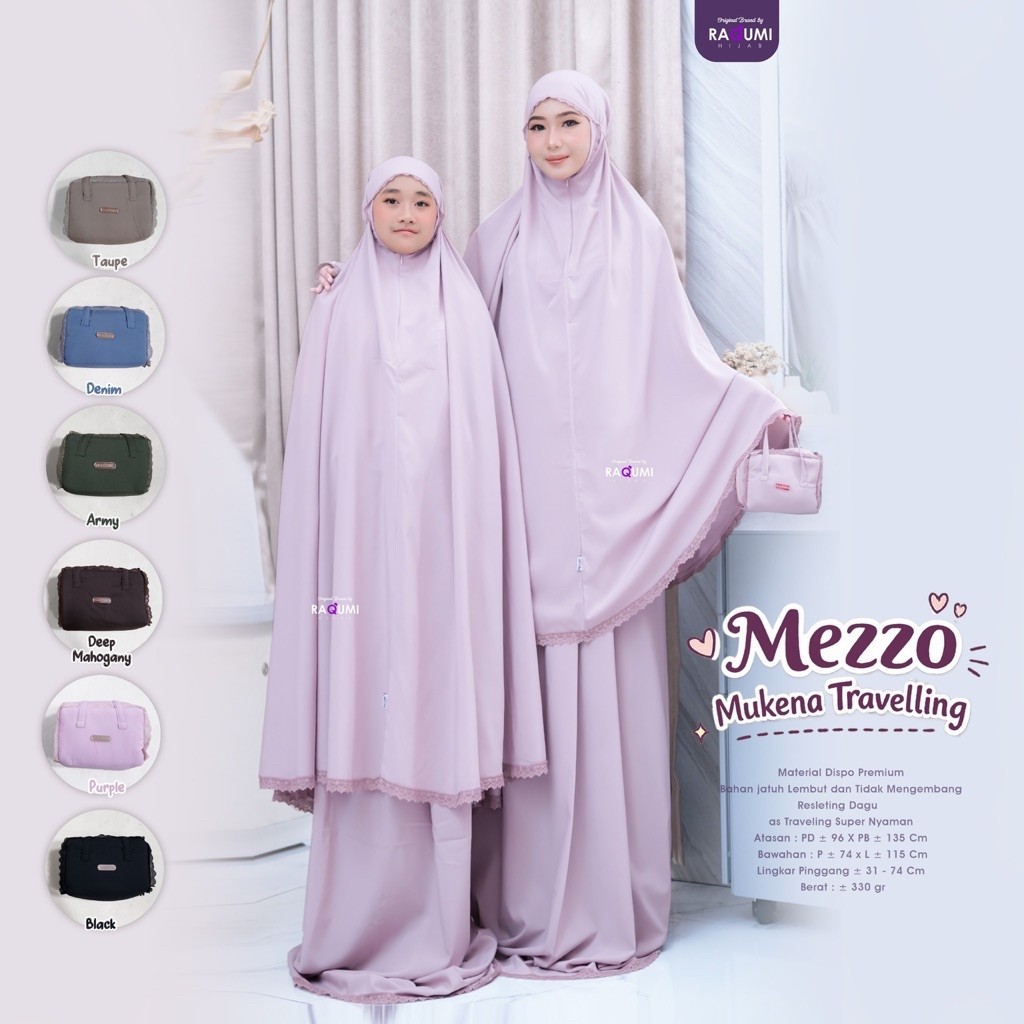 MUKENA TRAVELING / MEZZO MUKENA TRAVELING BRAND ORI BY RAQUMI // PREMIUM MUKENA TRAVEL BY RAQUMI HIJ