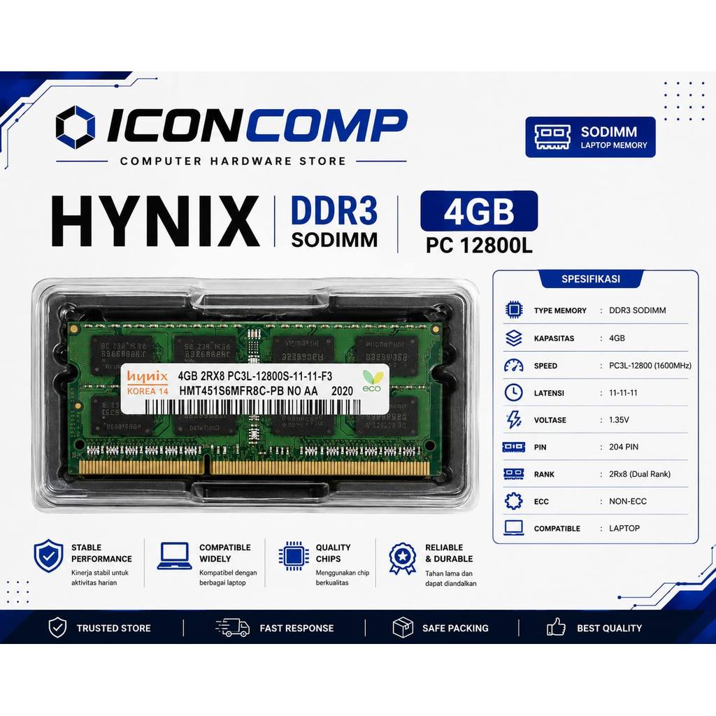 SODIMM DDR3 4GB HYNIX PC 12800L