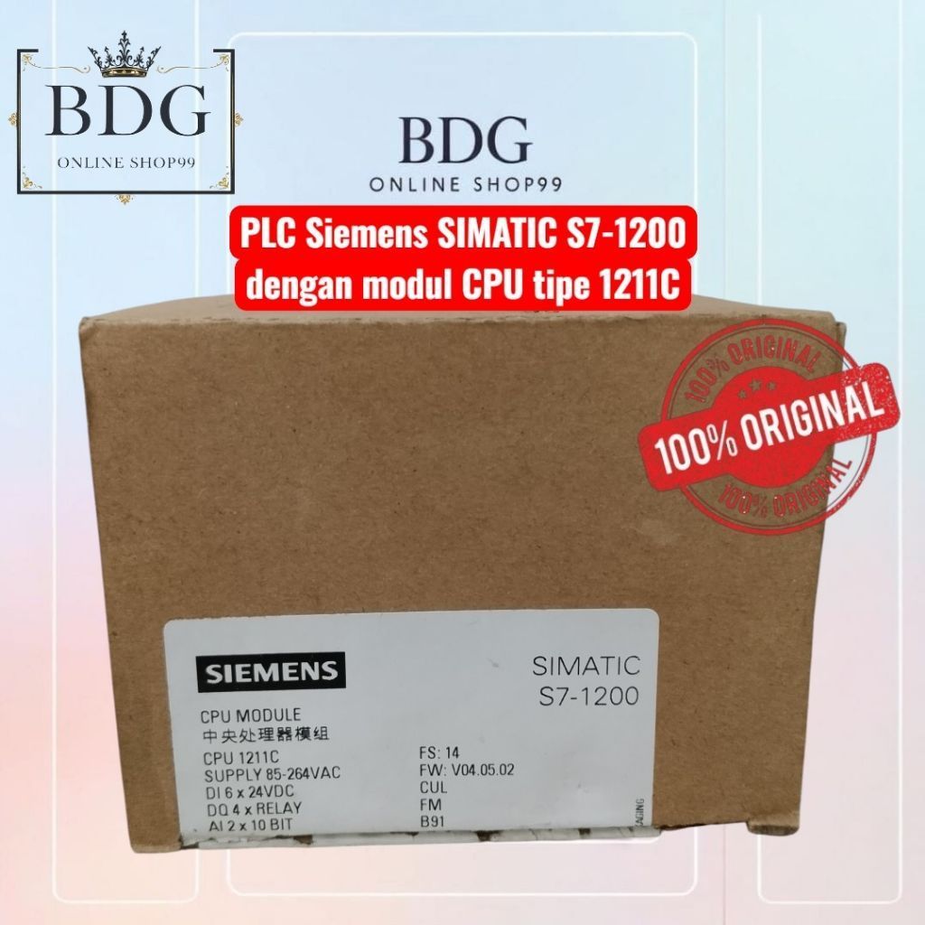 PLC Siemens SIMATIC S7-1200 dengan modul CPU tipe 1211C
