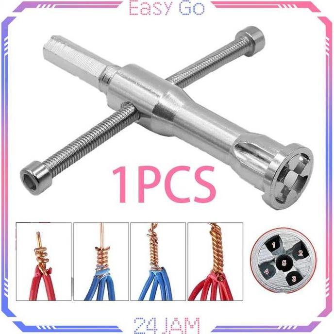 Alat Pemutaran Kabel Manual Alat Pemutar Kabel Listrik Wire Stripping Twister Alat Pelintir Kabel
