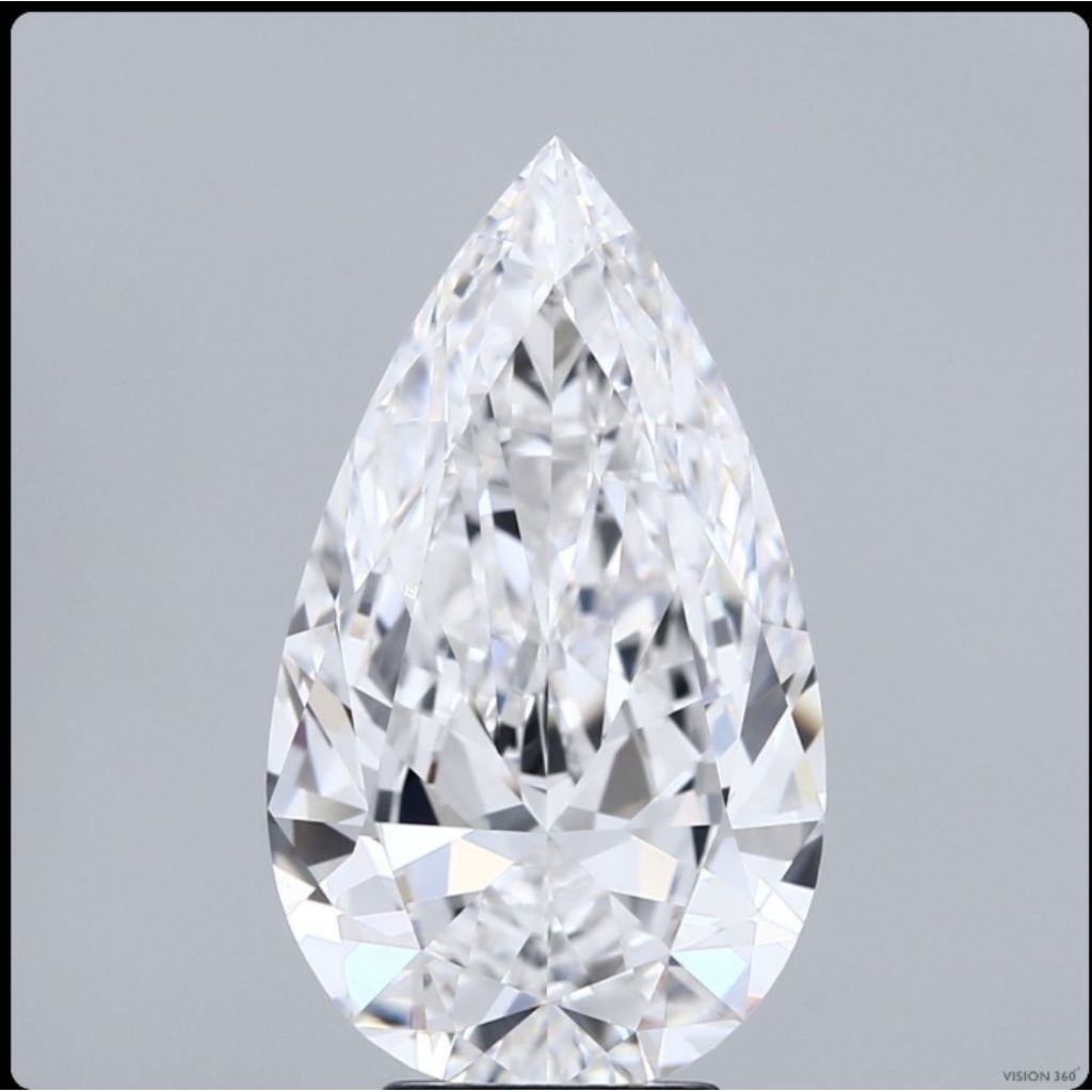 Pear Brilliant, 5.04 Carats, F, VVS 2, Lab Grown Diamond