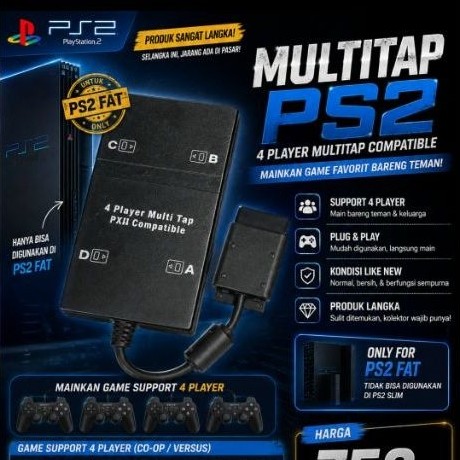 Multitap PS2 Converter Stik 4 Player