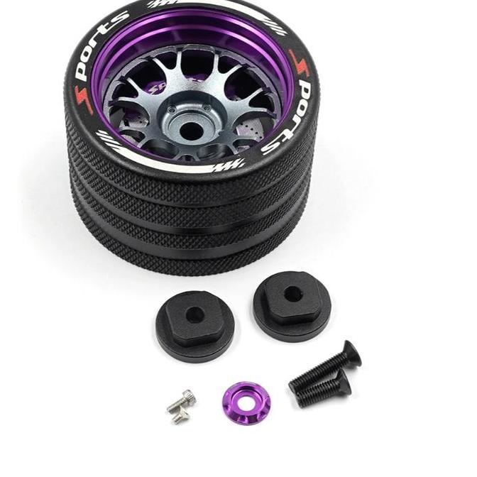SLIDELOGY PURPLE SPORTS ALUM TRANSMITTER STEERING WHEEL SET FOR FUTABA/SANWA/FLYSKY #SDY-0401PU