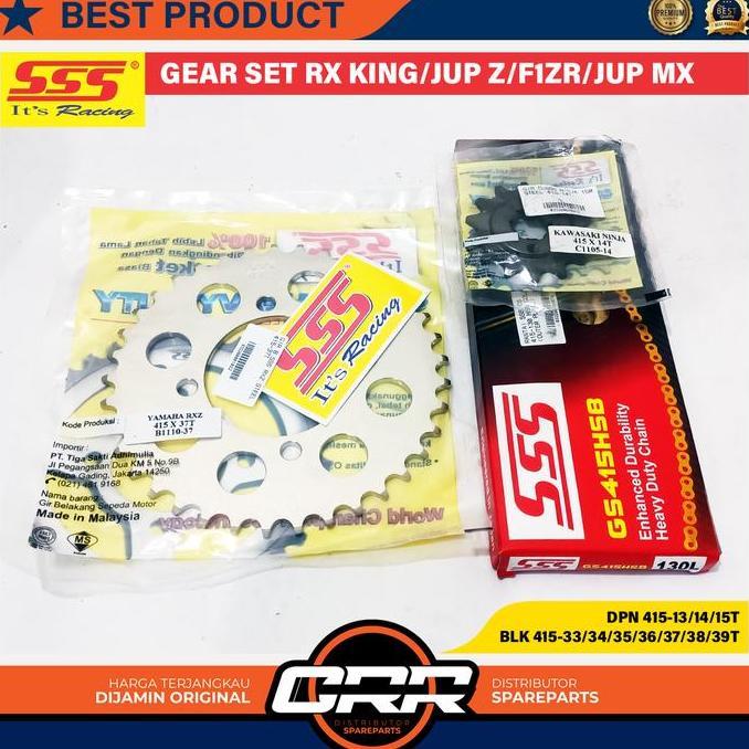 Gear Set SSS Girset Ger Satu Paket Yamaha RX King 415 PNP Jupiter Z Vega F1ZR Jupiter MX New Ukuran 